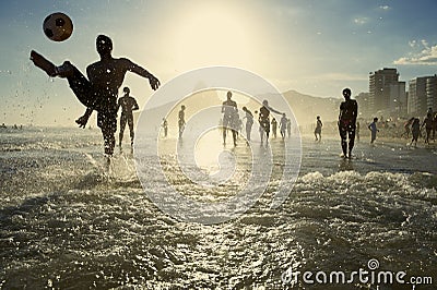 Carioca Brazilians Playing Altinho Futebol Beach Soccer Football Editorial Stock Photo