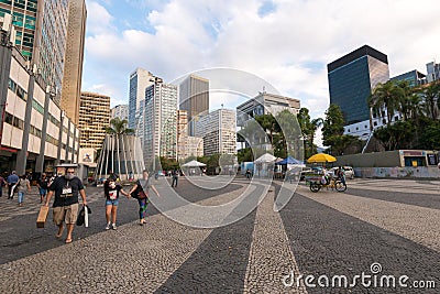 Carioca Square in Rio de Janeiro City Downtown Editorial Stock Photo