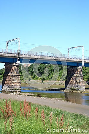 Carlisle Bridge, River Lune, Lancaster, Lancashire Stock Photo