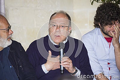 Carlo verdone with marco giusti, sydney sibilia Editorial Stock Photo