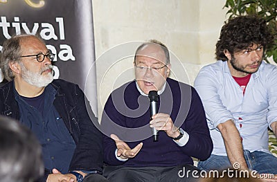 Carlo verdone with marco giusti, sydney sibilia Editorial Stock Photo