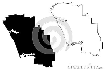 Carlsbad City, CaliforniaUnited States cities, United States of America, usa city map vector illustration, scribble sketch City Vector Illustration