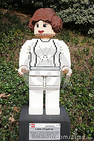 CARLSBAD, US, FEB 6: Star Wars Princess Leia Organa Minifigure m Editorial Stock Photo