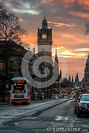 Carlton Hill in Edinburgh at sunset Editorial Stock Photo
