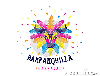 Carnaval de Barranquilla, Colombian carnival party. Vector illustration, poster and flyer Vector Illustration