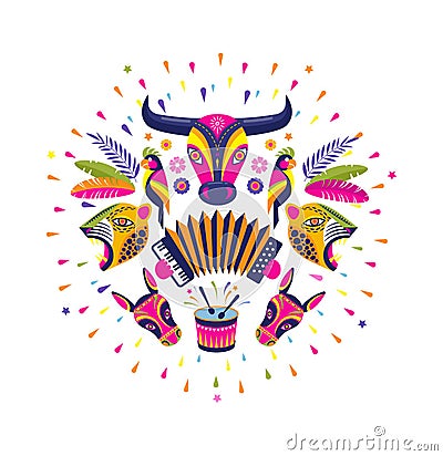 Colombian carnival pattern Vector Illustration