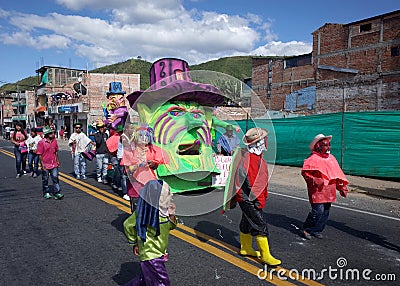 Carnaval de Blancos y Negros in Chachagui Editorial Stock Photo