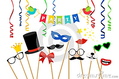 Carnaval party accessories Vector Illustration