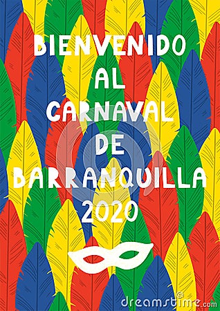 Carnival of Barranquilla poster Vector Illustration