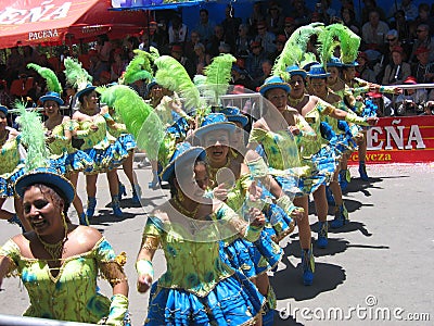 Carnival Bolivia Oruro girls suit Editorial Stock Photo