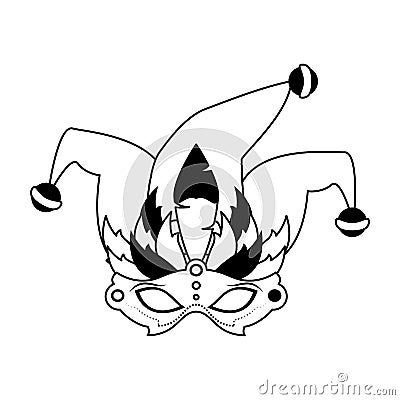 Carnival circus festival cartoons in black and white Vector Illustration