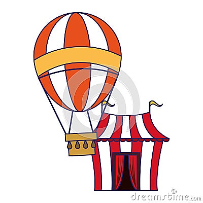 Carnival circus festival cartoons blue lines Vector Illustration