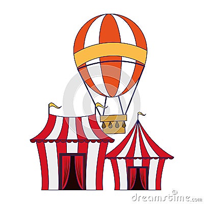 Carnival circus festival cartoons blue lines Vector Illustration