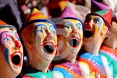 Carnival clowns at the Ekka Brisbane Exhibition or Royal Queensland Show, Brisbane, Australia Editorial Stock Photo