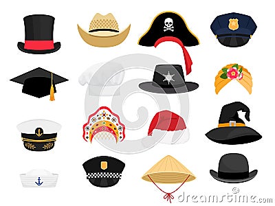 Carnival costumes hats Vector Illustration