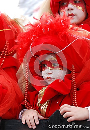 Carnival face, Limassol Cyprus Editorial Stock Photo