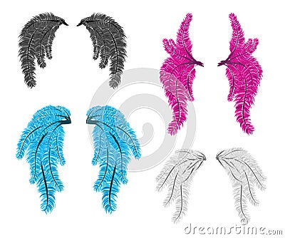 Carnival feather wings vector Stock Photo