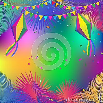 Carnival Festa Junina Summer Festival frame Vector Illustration