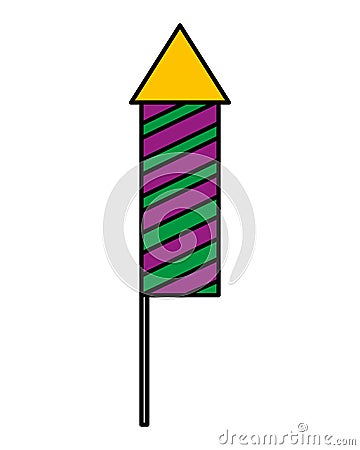 Carnival firework rocket icon Vector Illustration