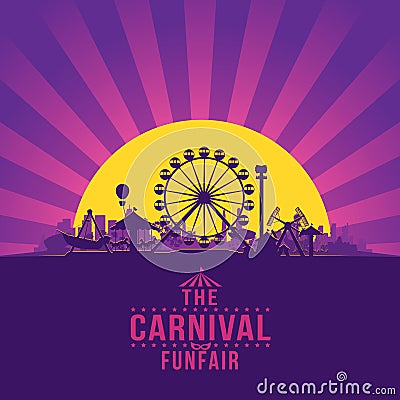 The carnival funfair Vector Illustration