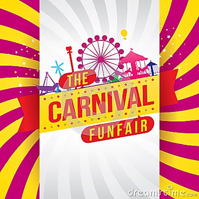 The carnival funfair and magic show Vector Illustration