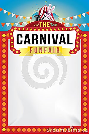The carnival funfair and magic show Vector Illustration
