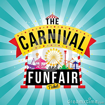 The carnival funfair Vector Illustration