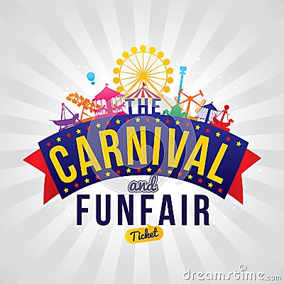 The carnival funfair Vector Illustration