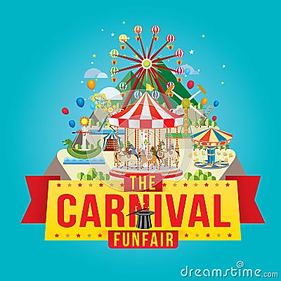 Carnival funfair Vector Illustration