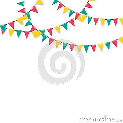 Carnival garland with flags. Vector Illustration