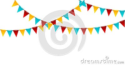 Carnival garland with flags. Vector Illustration