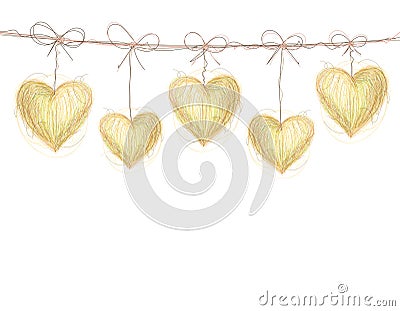 Carnival garland with hearts. Vector Illustration