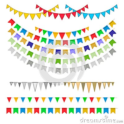 Carnival garlands with pennants Stock Photo