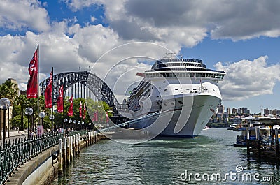 Carnival Legend Cruise Ship and Bridge Editorial Stock Photo