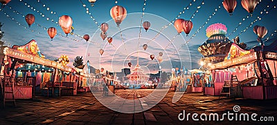 Carnival of Lights: A Vibrant and Festive Scene Stock Photo