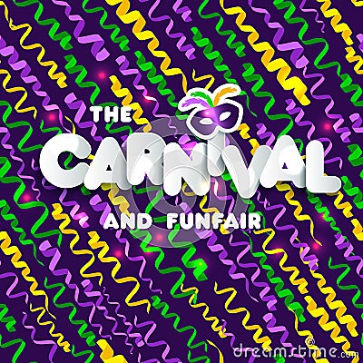 Carnival mardi gras pattern Vector Illustration