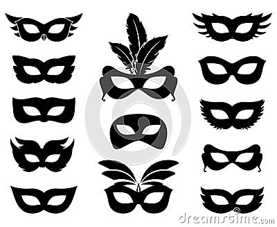 Carnival mask silhouettes Vector Illustration