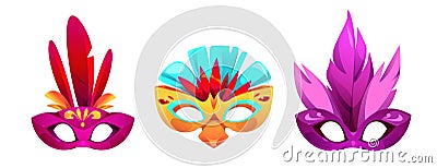 Carnival masks for masquerade party or festival. Vector Illustration
