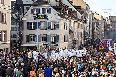 Carnival Parade in Basel, Switzerland Editorial Stock Photo