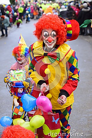 Carnival parade with clown Editorial Stock Photo