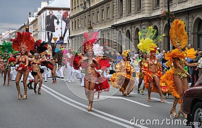 Carnival Parade in Warsaw Editorial Stock Photo