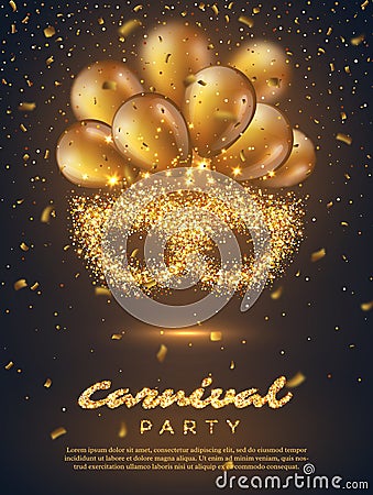 Carnival party poster. Vector Illustration