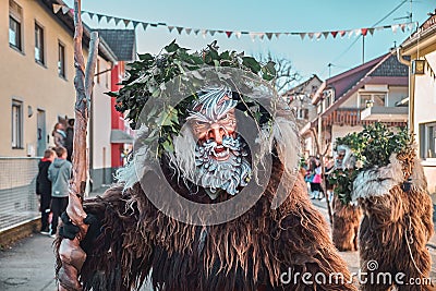 Wild man with white beard. Stock Photo