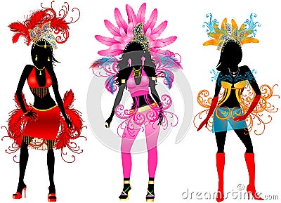 Carnival silhouettes 3 Vector Illustration