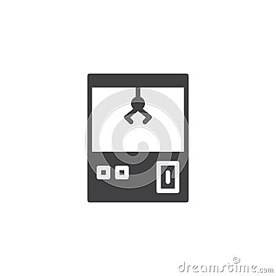 Carnival toy claw crane arcade machine icon vector Vector Illustration