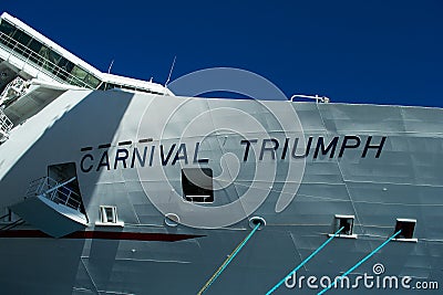 Carnival Triumph Name Sign from Front Bow Editorial Stock Photo