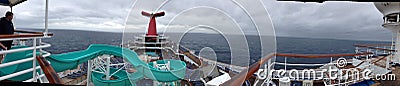 Carnival Triumph Panaroma Shot Taken from Top Deck Editorial Stock Photo