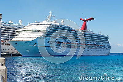 Carnival Triumph Profile while Docked in Port Editorial Stock Photo