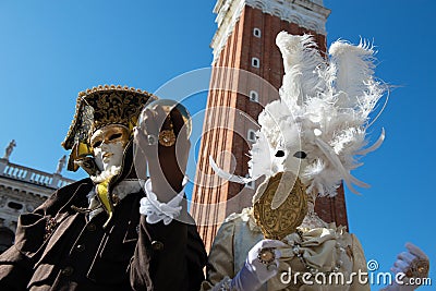 Carnival of Venice. Colorful carnival masks at a traditional festival in Venice, Italy. Beautiful masks Editorial Stock Photo
