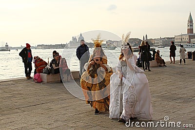 Carnival of Venice - Venetian Masquerade Editorial Stock Photo